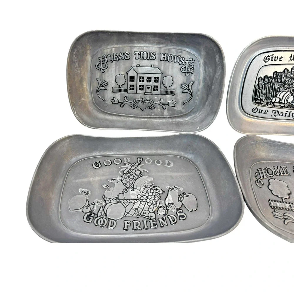 Wilton Armetale Bread Trays Set Of 4 Bless This House Our Daily Bread